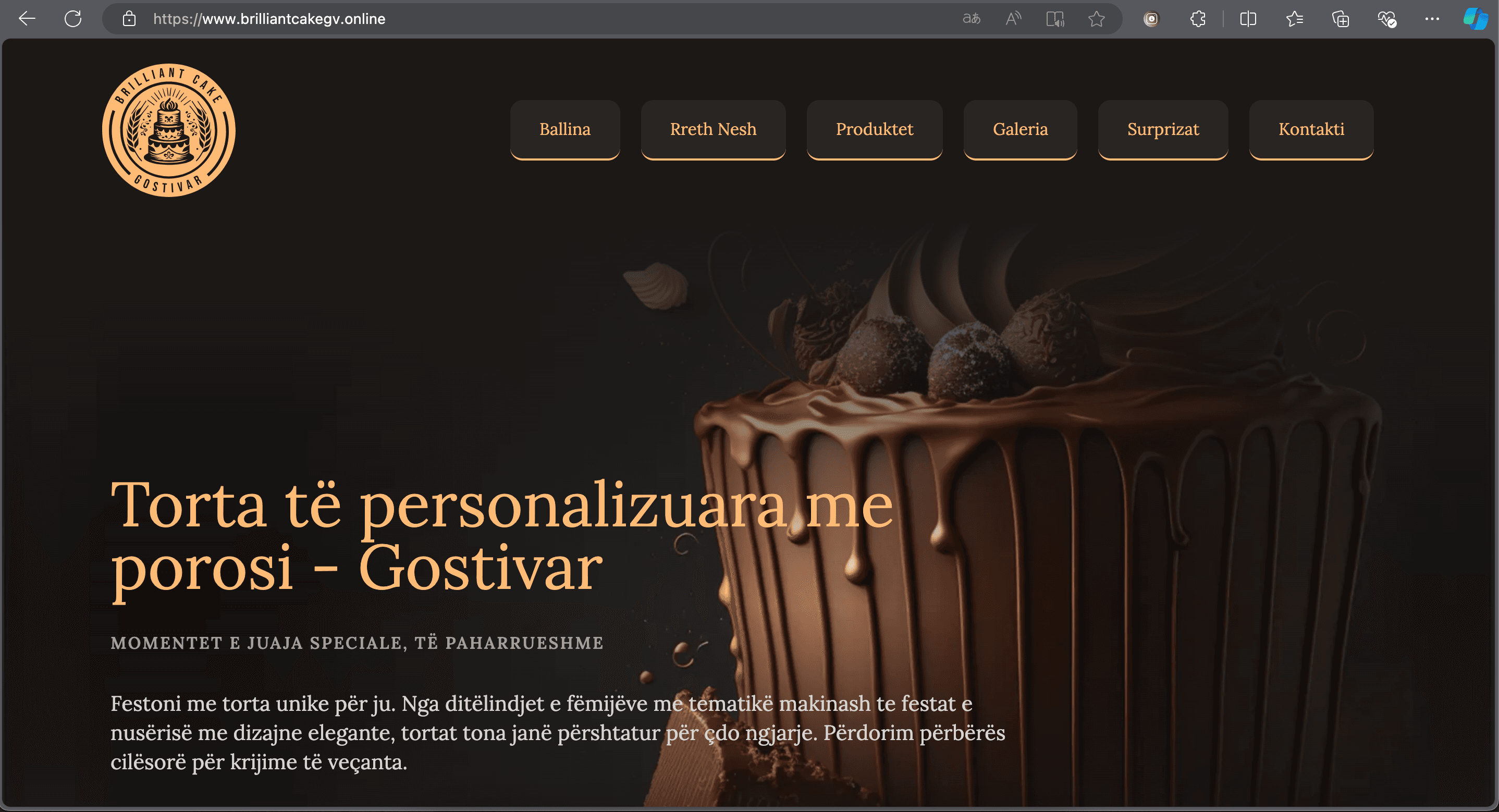 Screenshot of Brilliant Cake Gostivar