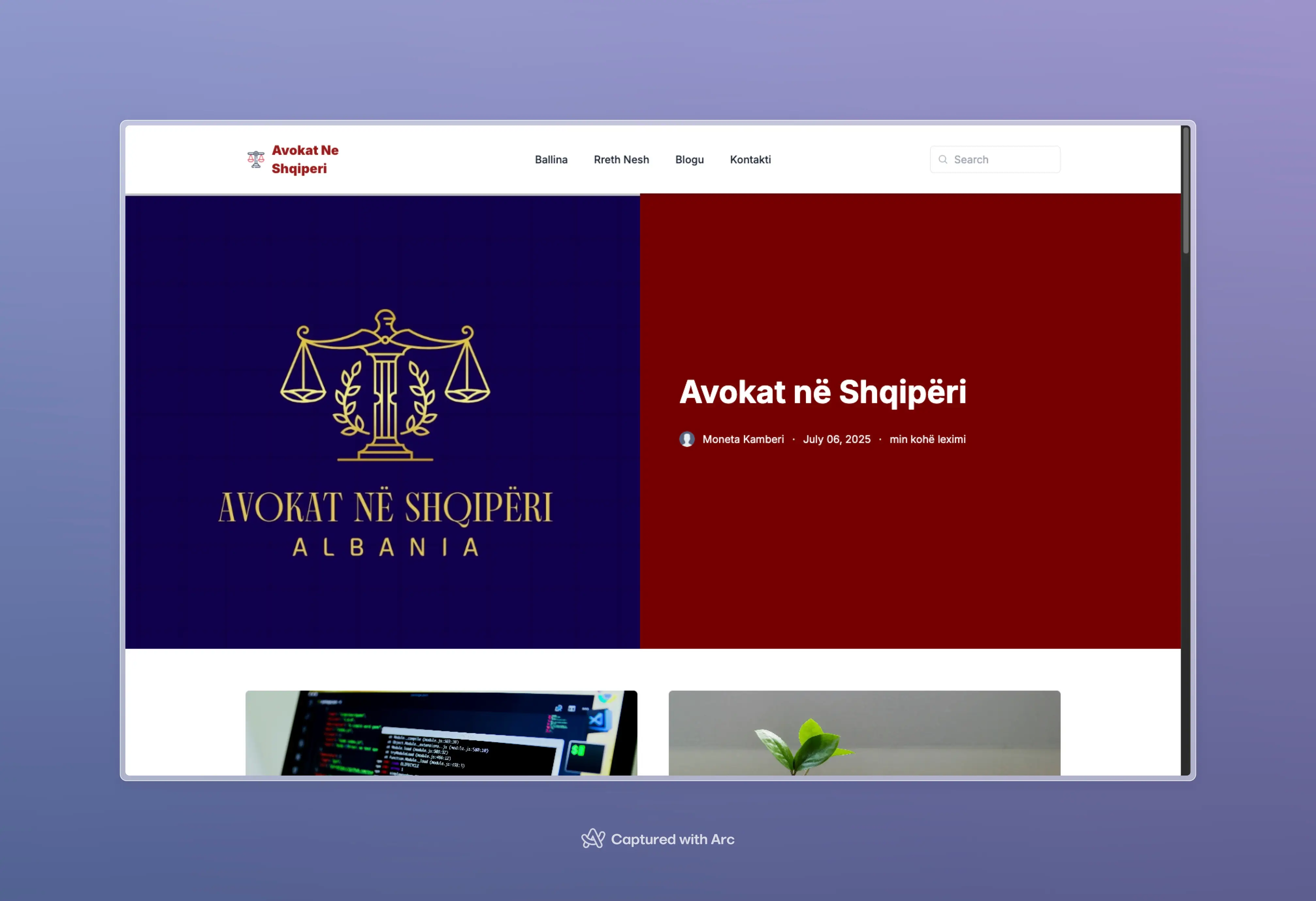 Avokat Në Shqipëri website project screenshot and interface preview
